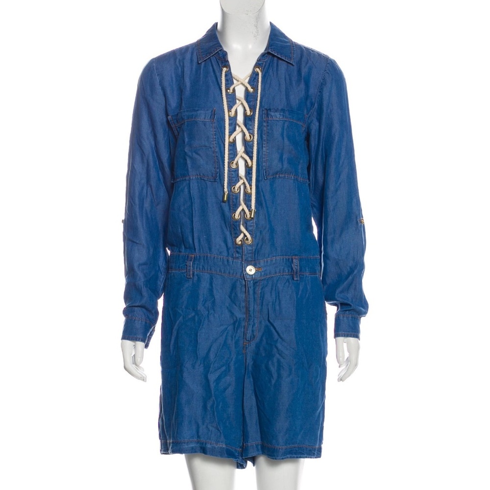 SOLD!Michael Kors Denim Chambray wide leg romper M